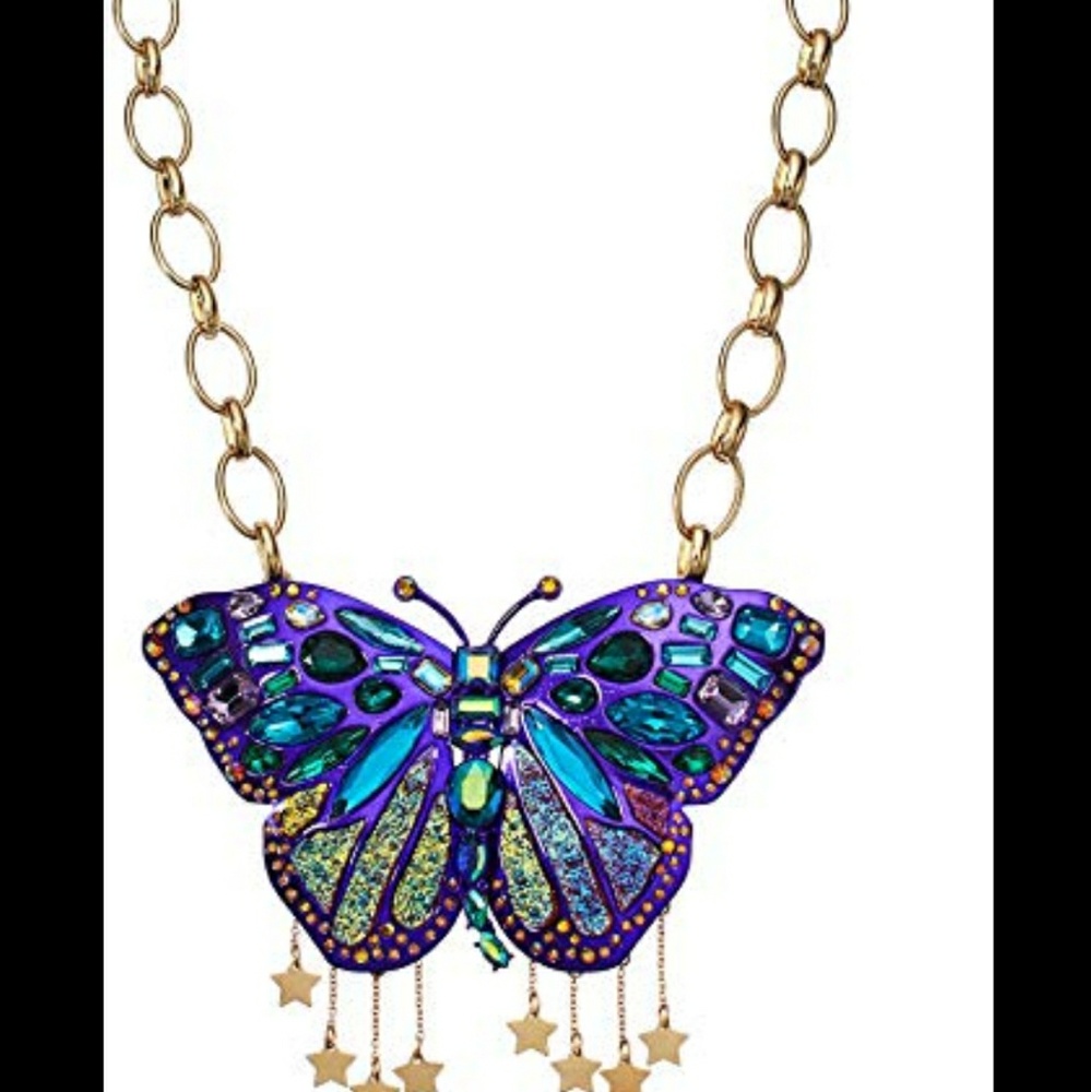 Betsy Johnson Butterfly Necklace Gold Chain